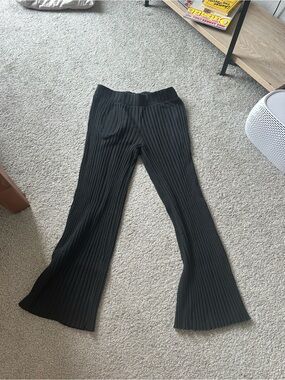 a new day Black Ribbed Flare Pants